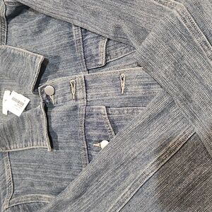 NWT 1X Denim Blue/gray Stretch Women's Denim Jacket
